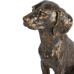 Laura Ashley Bronze Large Sitting Dog Sculpture