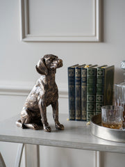 Laura Ashley Bronze Large Sitting Dog Sculpture