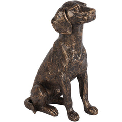 Laura Ashley Bronze Large Sitting Dog Sculpture