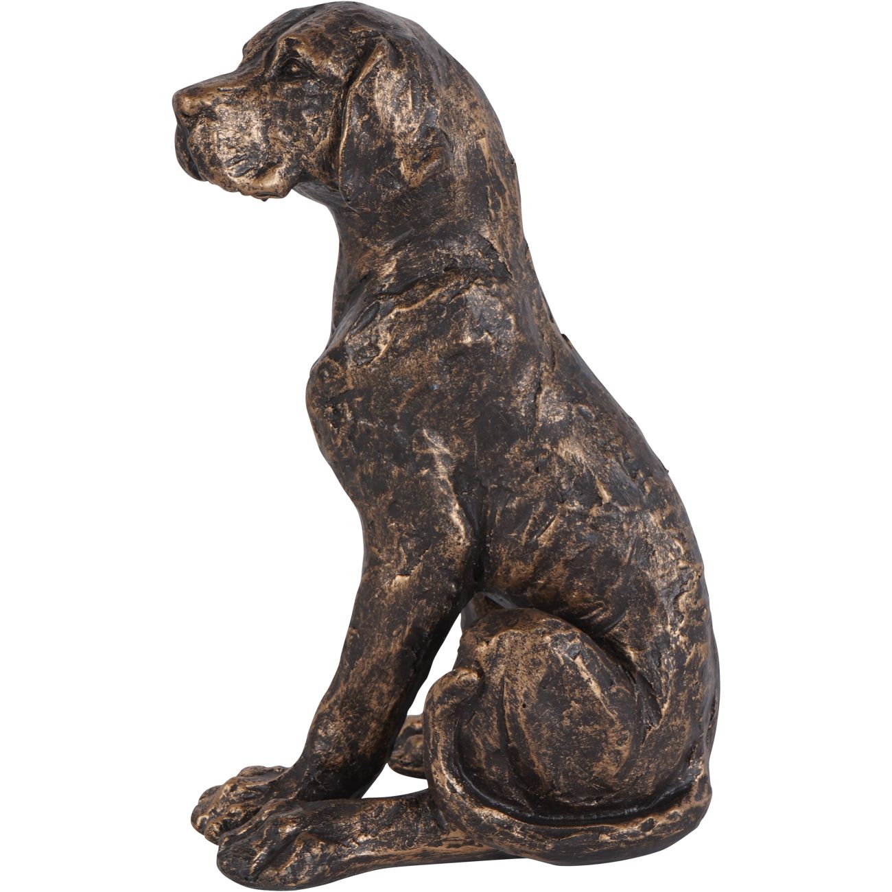 Laura Ashley Bronze Small Sitting Dog Sculpture