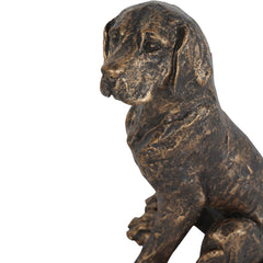 Laura Ashley Bronze Small Sitting Dog Sculpture