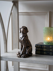 Laura Ashley Bronze Small Sitting Dog Sculpture