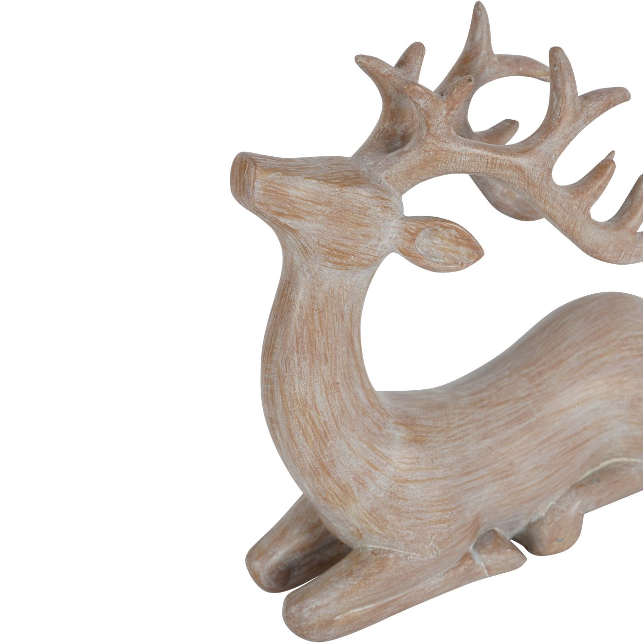 Laura Ashley Natural Wood Deer Sculpture