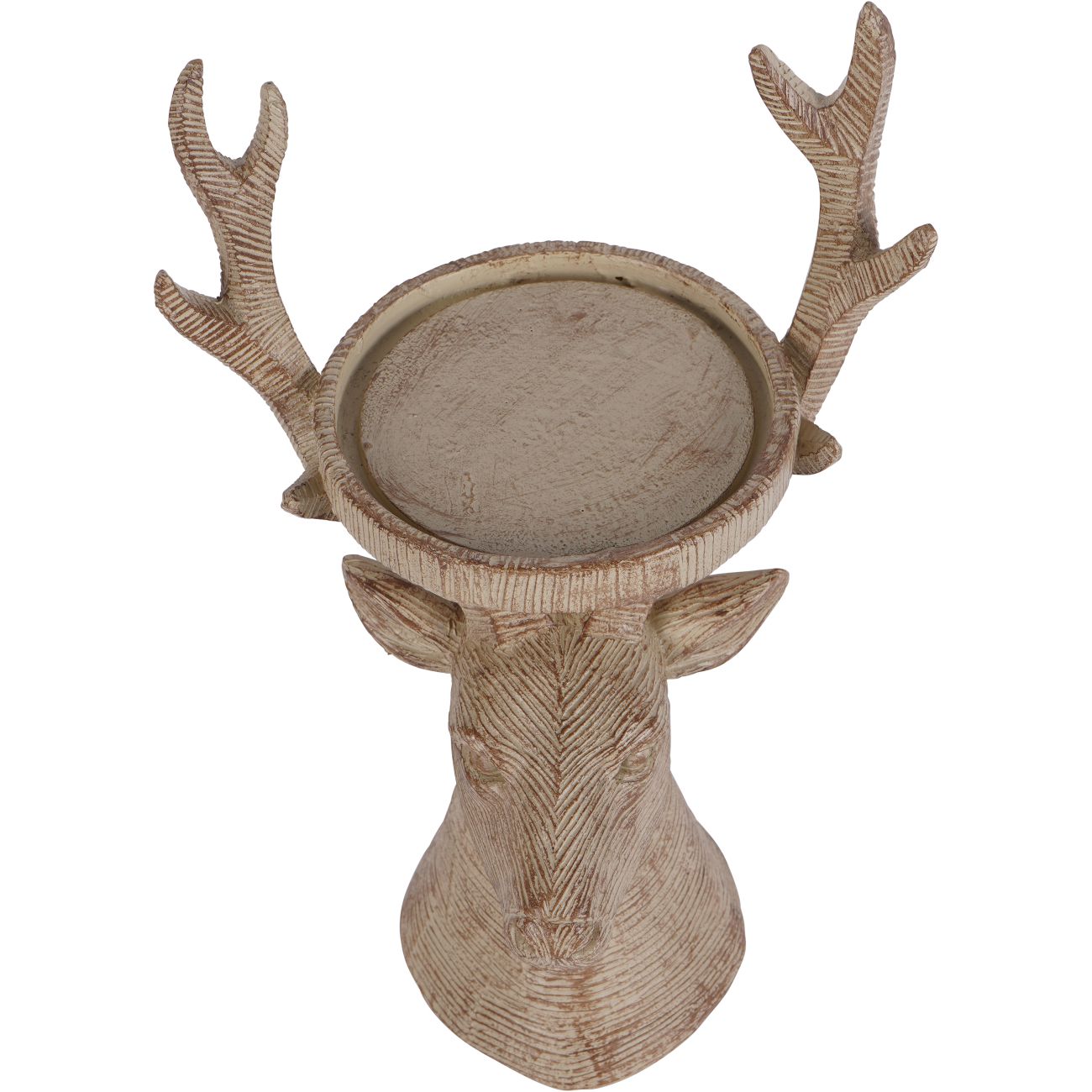 Laura Ashley Natural Wood Deer Candleholder