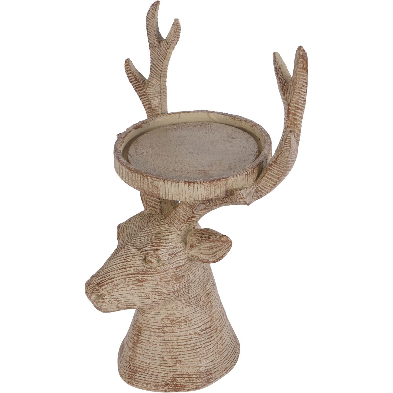 Laura Ashley Natural Wood Deer Candleholder