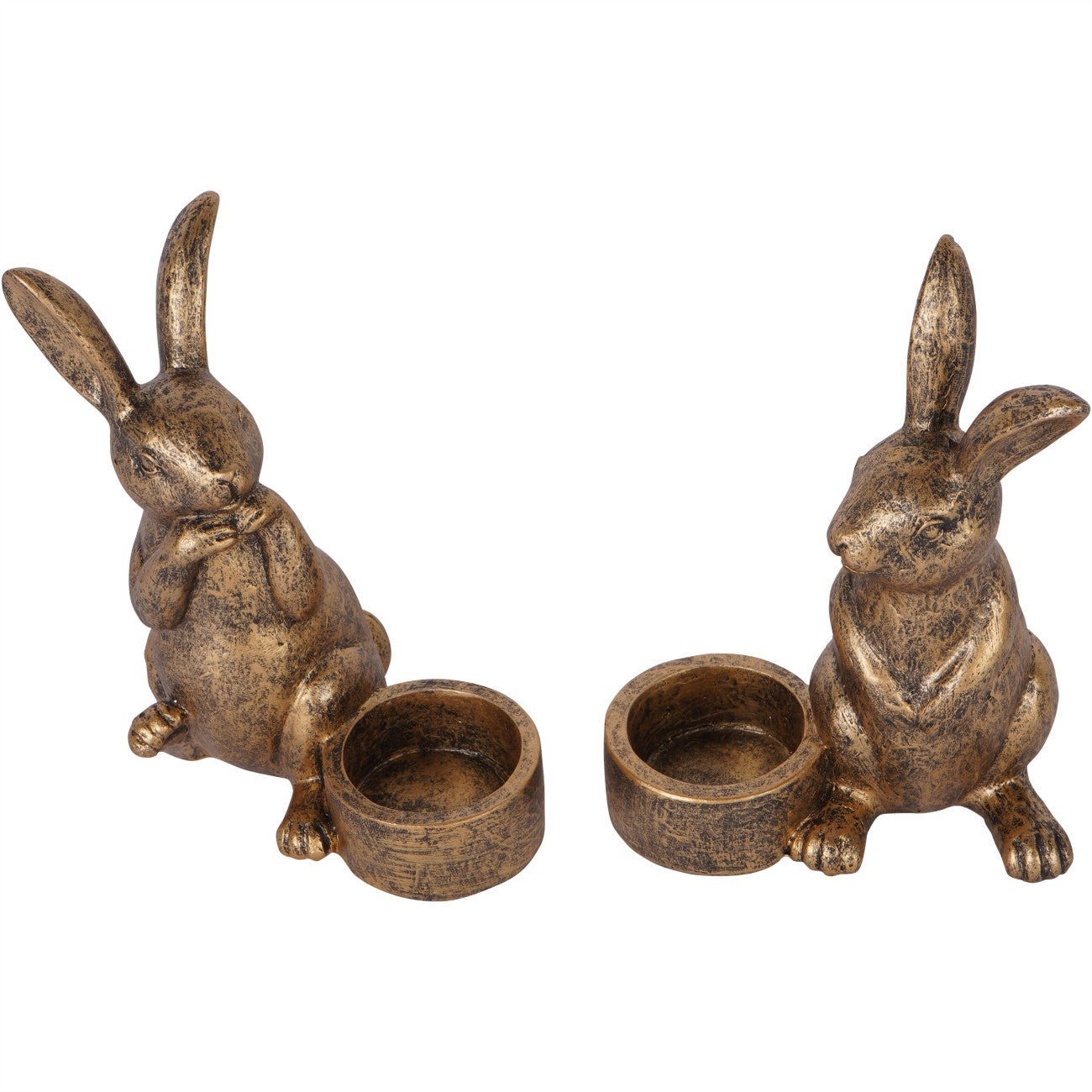 Laura Ashley Set of Two Rabbit Tealight Holders