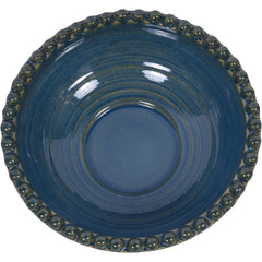 Mediterranean Reactive Glaze Ceramic Bowl Blue Green