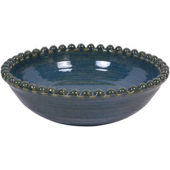 Mediterranean Reactive Glaze Ceramic Bowl Blue Green