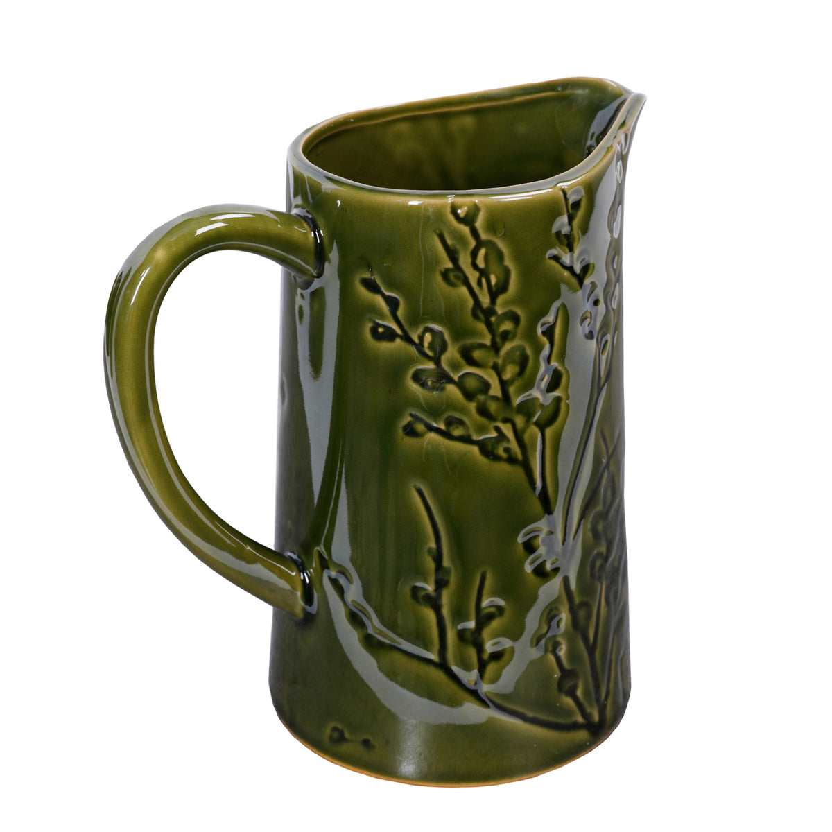 Laura Ashley Green Reactive Glaze Pussy Willow Jug