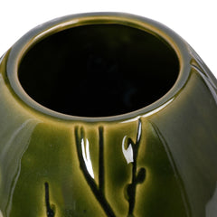 Laura Ashley Large Green Reactive Glaze Pussy Willow Vase