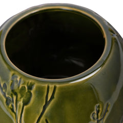 Laura Ashley Small Green Reactive Glaze Pussy Willow Vase