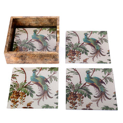 Laura Ashley Attleton Glass Coasters Set of 4