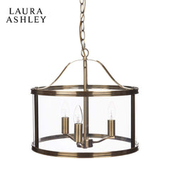 Laura Ashley Harrington 3 Light Lantern Antique Brass