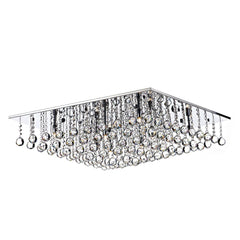 Abacus 8 Light Flush Polished Chrome Crystal