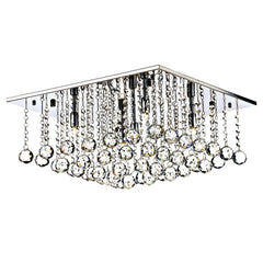 Abacus 5 Light Flush Polished Chrome Crystal