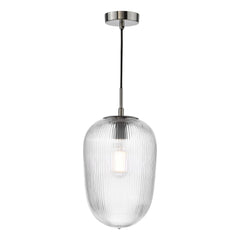 Abrielle Pendant Brushed Nickel and Ribbed Glass