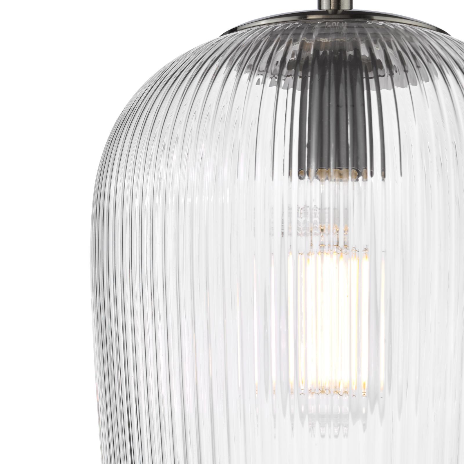 Abrielle Pendant Brushed Nickel and Ribbed Glass