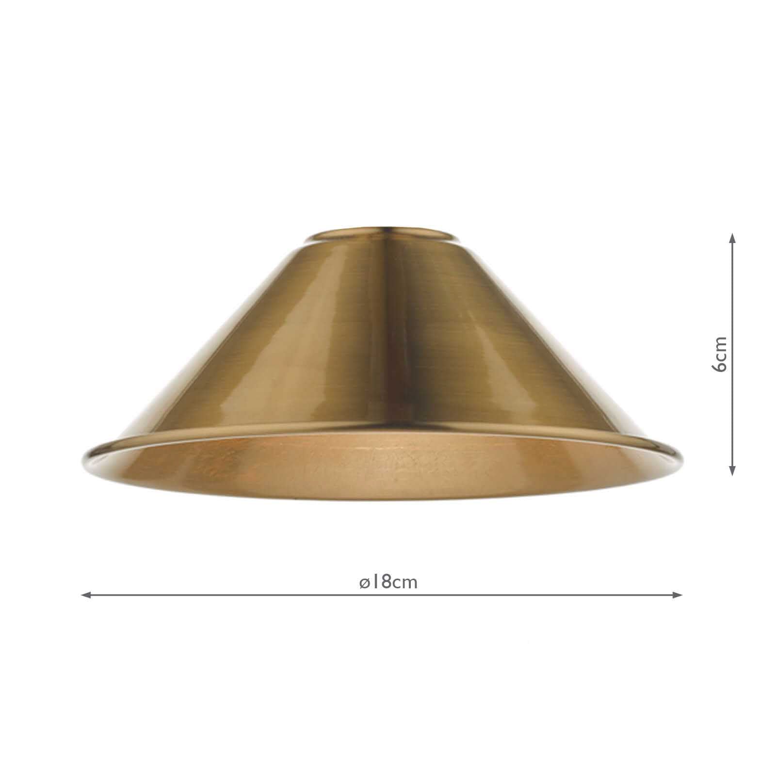 Easy Fit Aged Brass Metal Shade 18cm