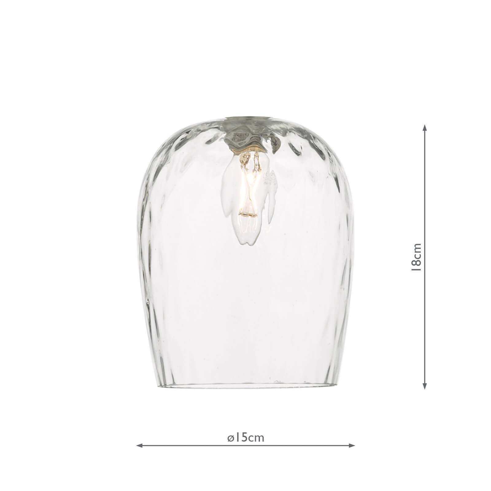 Easy Fit Clear Dimpled Glass Shade