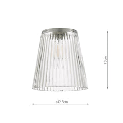 Easy Fit Clear Ribbed Glass Shade