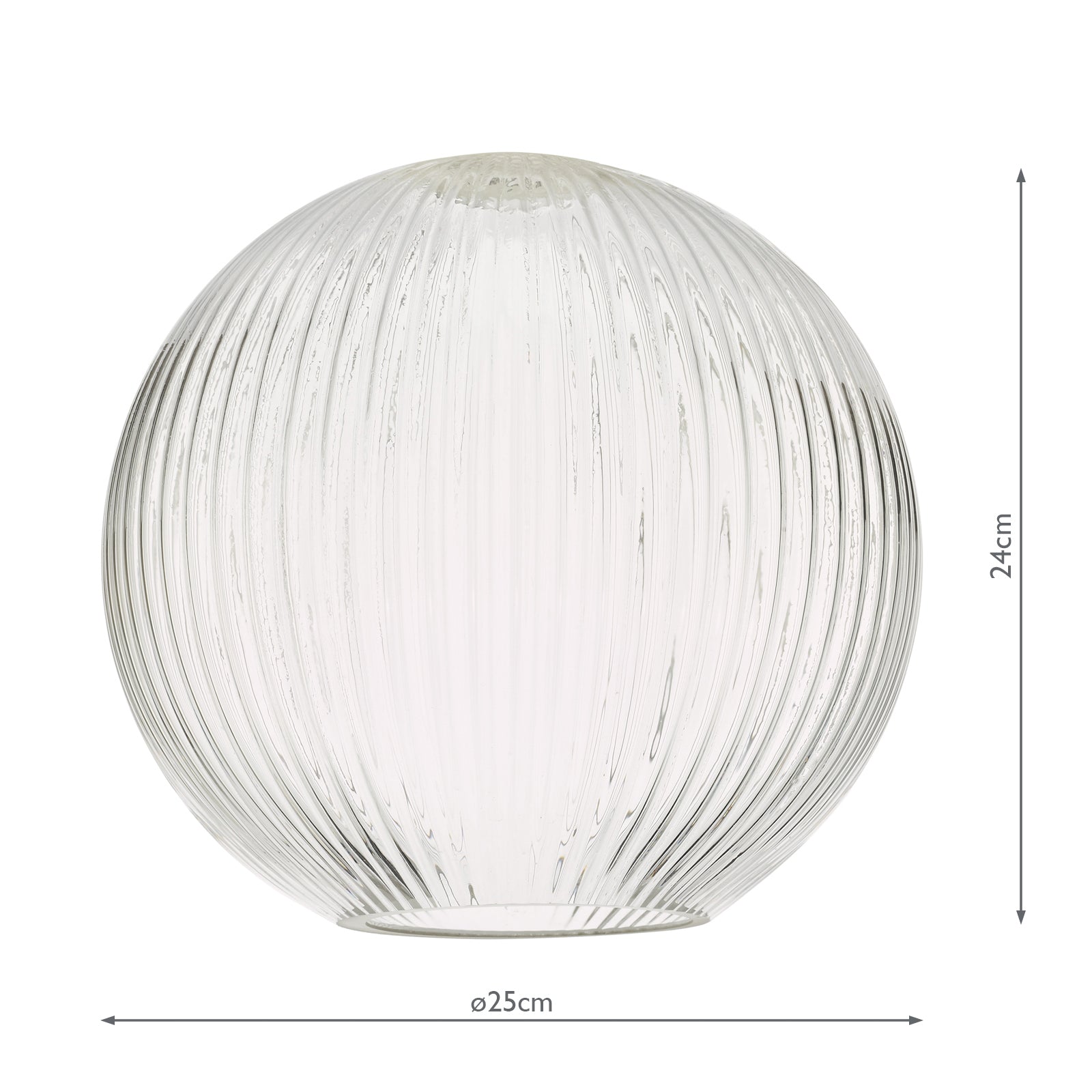 Easy Fit Ribbed Round Glass Shade