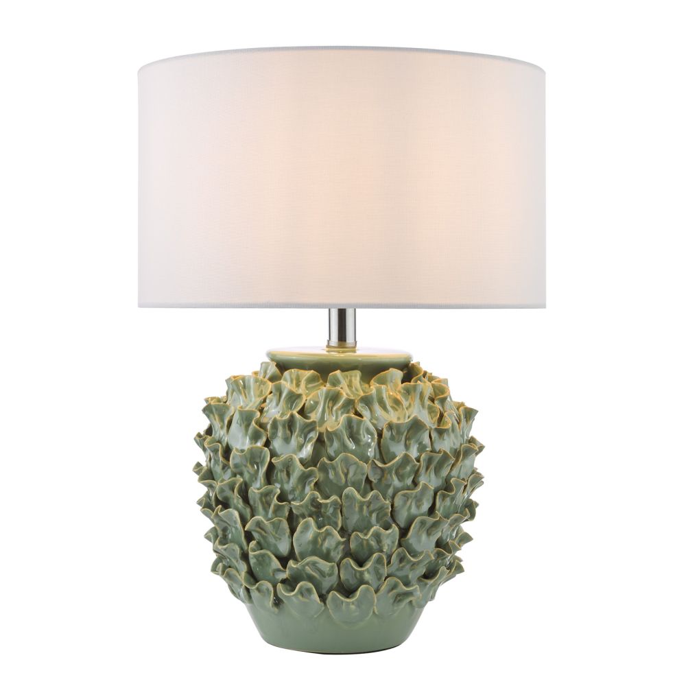 Ailsa Ceramic Table Lamp Green With Shade