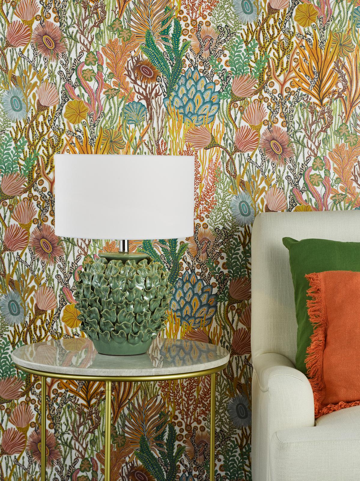 Ailsa Ceramic Table Lamp Green With Shade