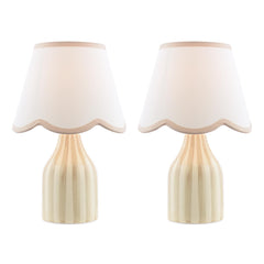 Aimee Twin Pack Table Lamp Taupe Ceramic With Shade