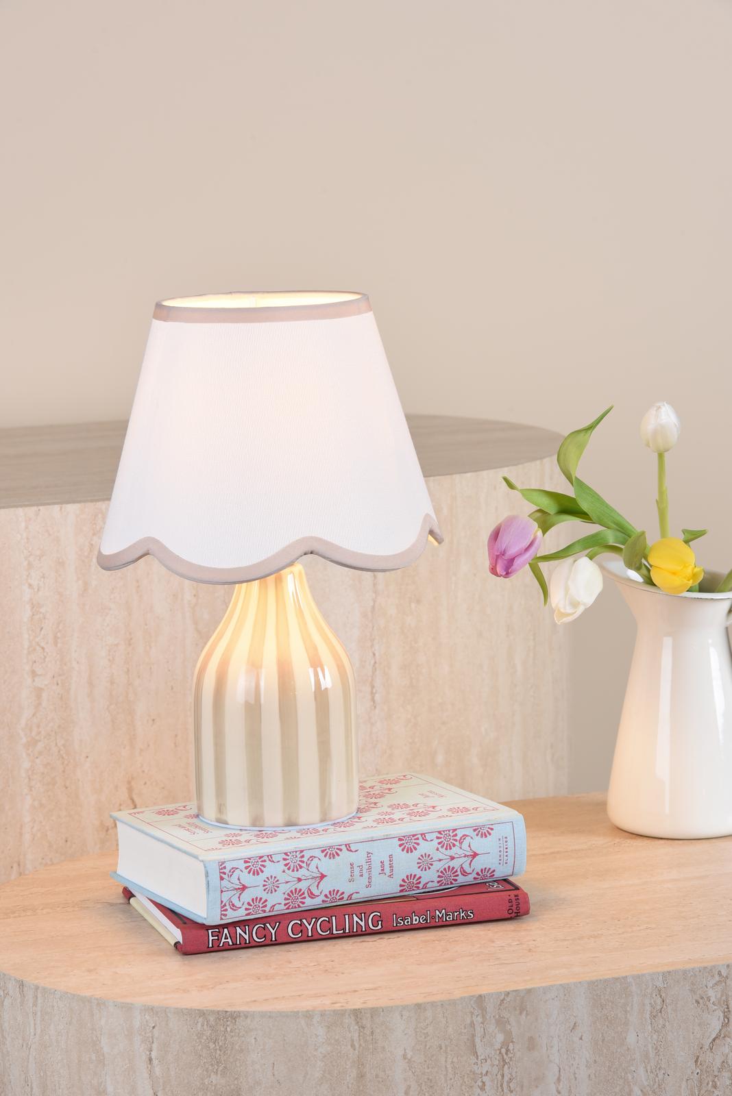 Aimee Twin Pack Table Lamp Taupe Ceramic With Shade