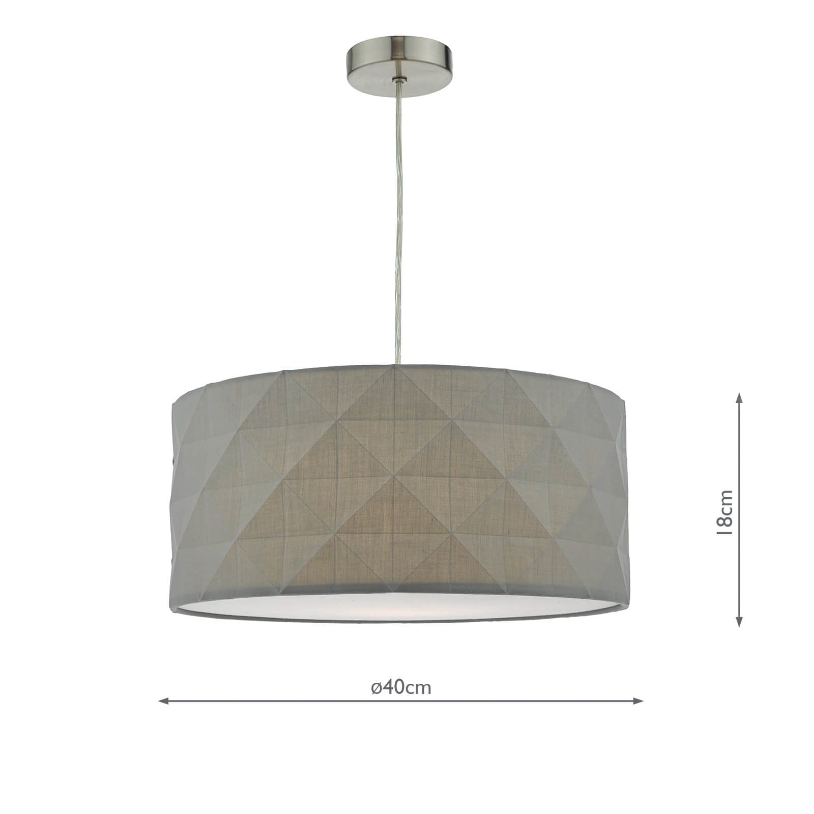 Aisha Easy Fit Pendant Grey With Shade