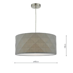 Aisha Easy Fit Pendant Grey With Shade