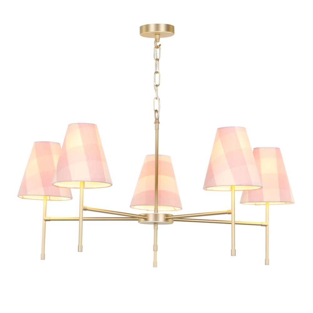 Aix 5 Light Armed Pendant Butter Brass Fitting Only