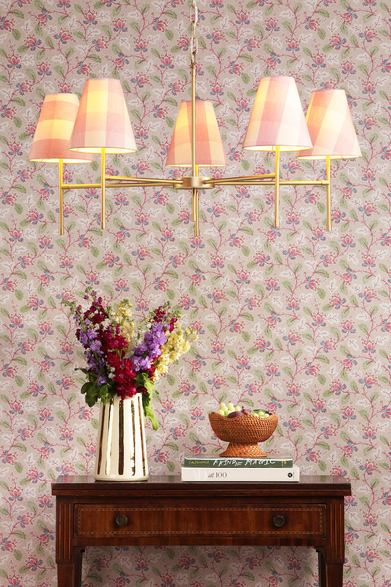 Aix 5 Light Armed Pendant Butter Brass Fitting Only