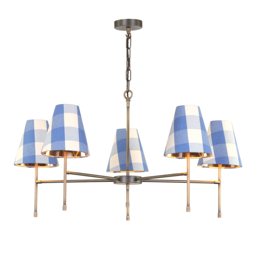 Aix 5 Light Armed Pendant Antique Brass Fitting Only