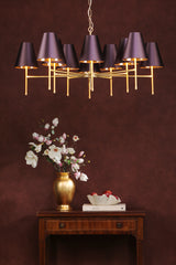 Aix 10 Light Armed Pendant Butter Brass Fitting Only