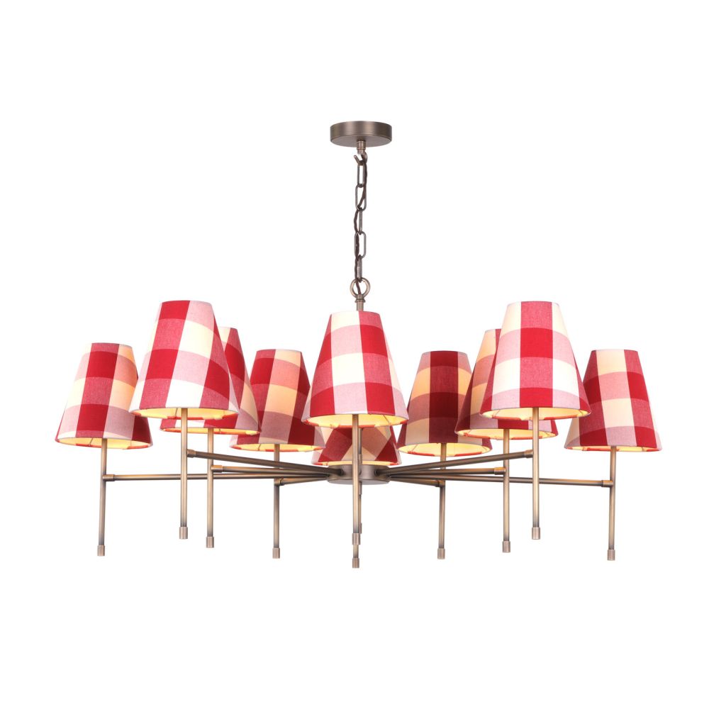 Aix 10 Light Armed Pendant Antique  Brass Fitting Only