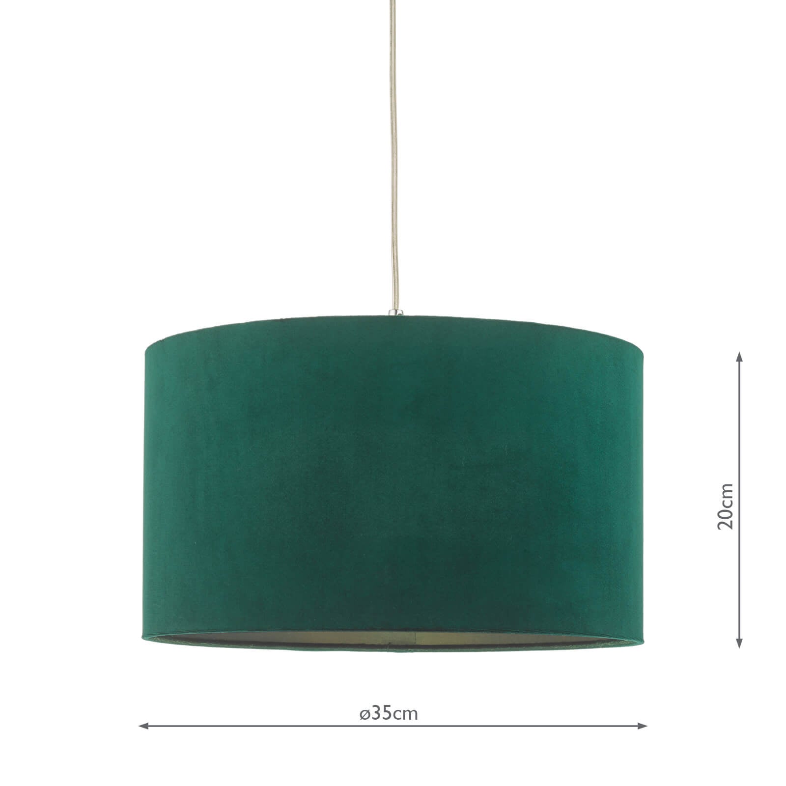 Akavia Green Velvet Drum Shade 35cm