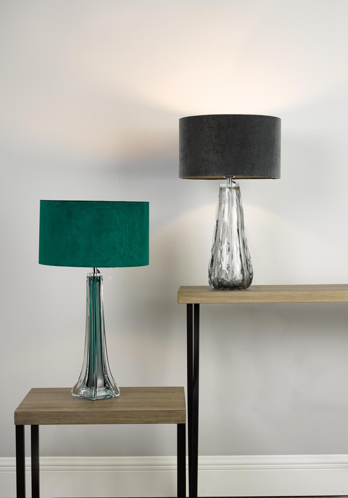 Akavia Grey Velvet Drum Shade 35cm