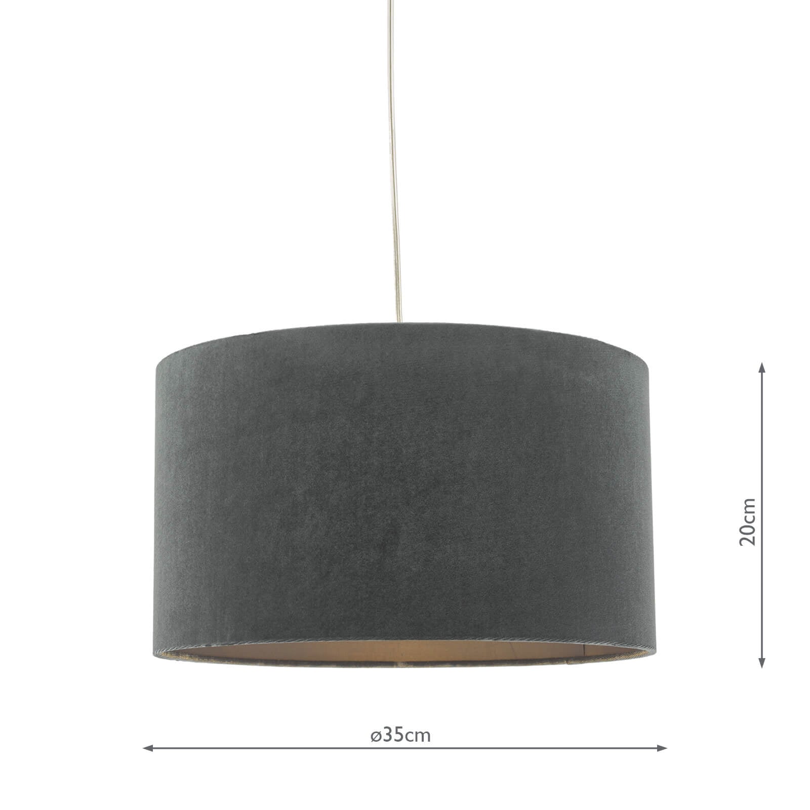 Akavia Grey Velvet Drum Shade 35cm