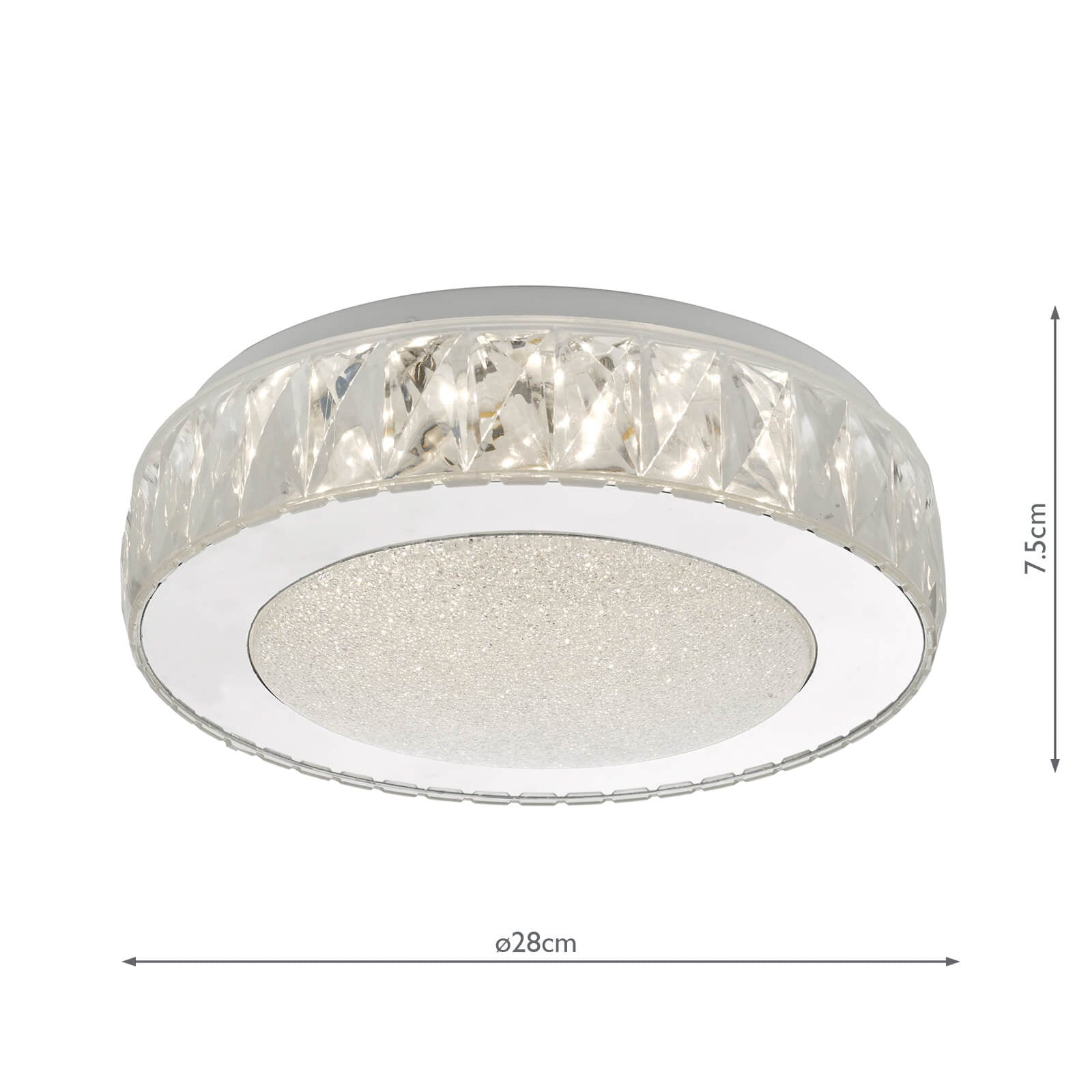 Akelia Small Flush Clear and Mirror Effect LED