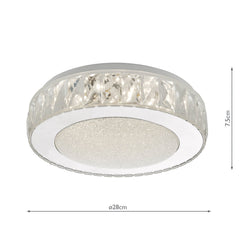 Akelia Small Flush Clear and Mirror Effect LED