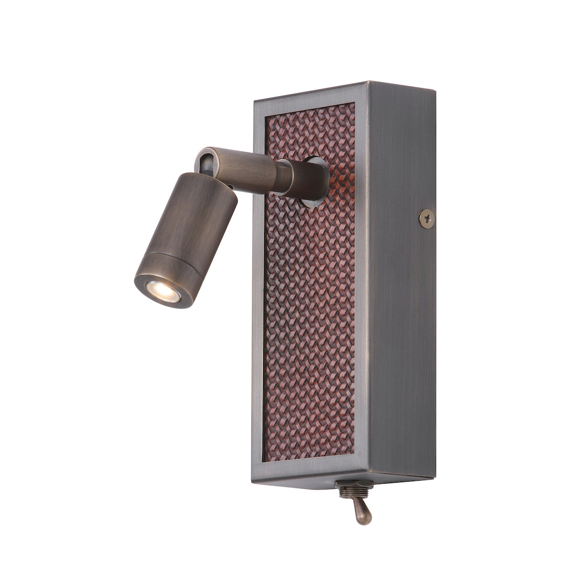 Albany Wall Light Antique Brass and Matt Brown LED