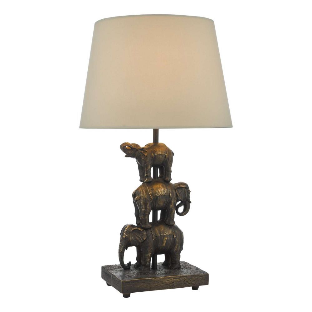 dar lighting Alina Elephant Table Lamp With Shade