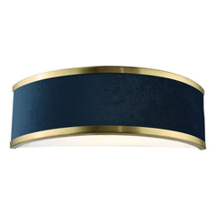 Alvaro Wall Light Brushed Brass With Blue Shade