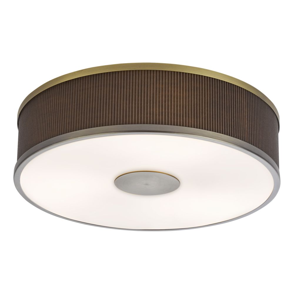 Alvaro 3 Light Flush Antique Bronze With Brown Shade