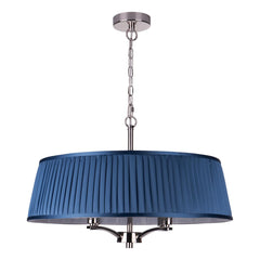 The Light Shade Studio Alwyn 4 Light Pendant Polished Nickel With Bespoke Shade