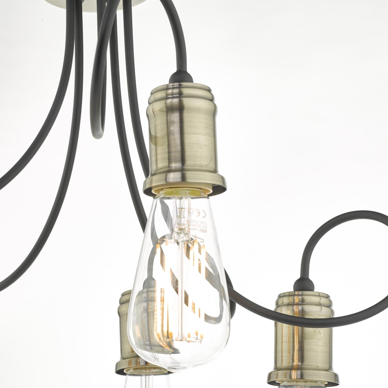 Alzbet 5 Light Semi-Flush Antique Brass