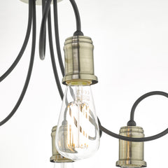 Alzbet 5 Light Semi-Flush Antique Brass