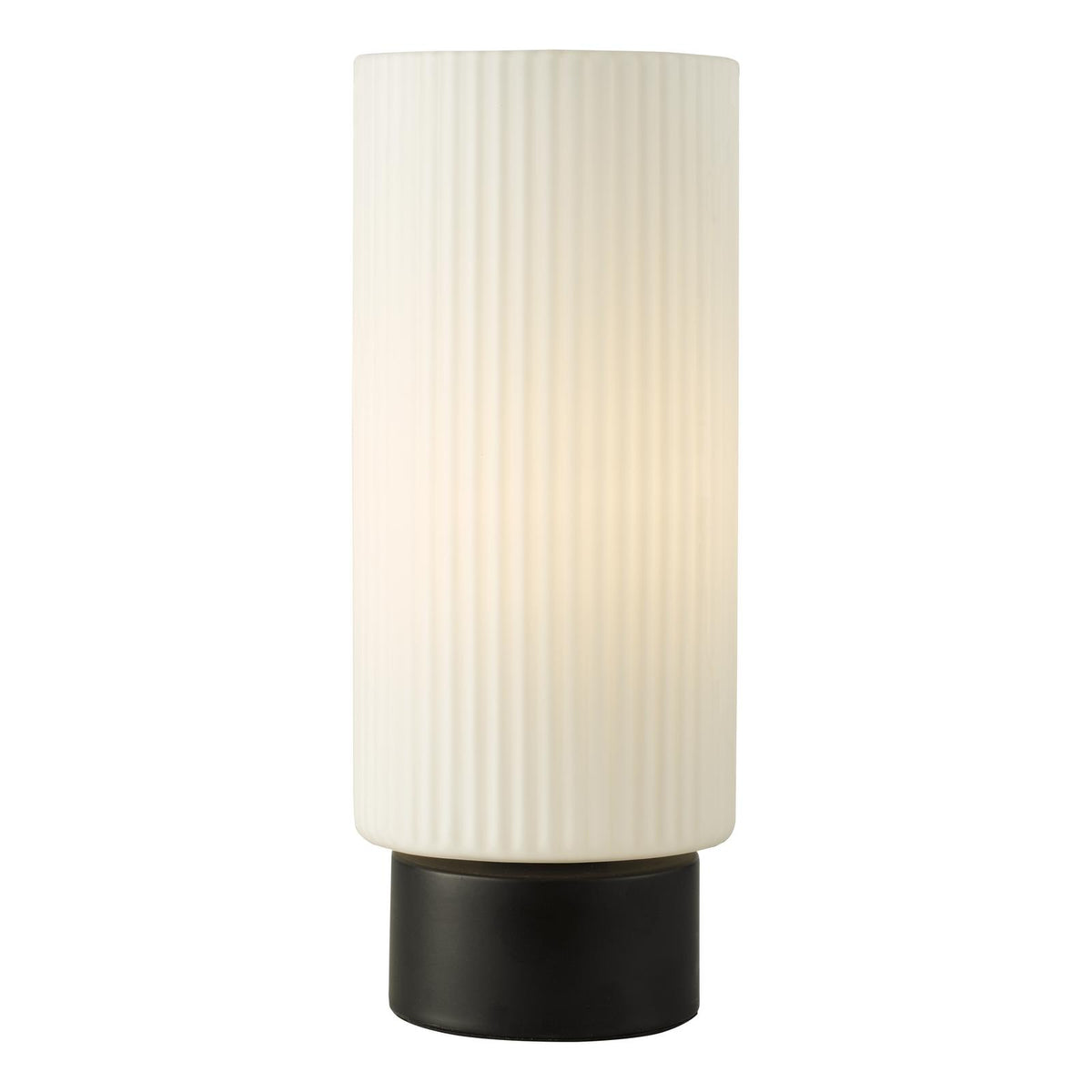 Aneska Table Lamp Matt Black and Opal Glass