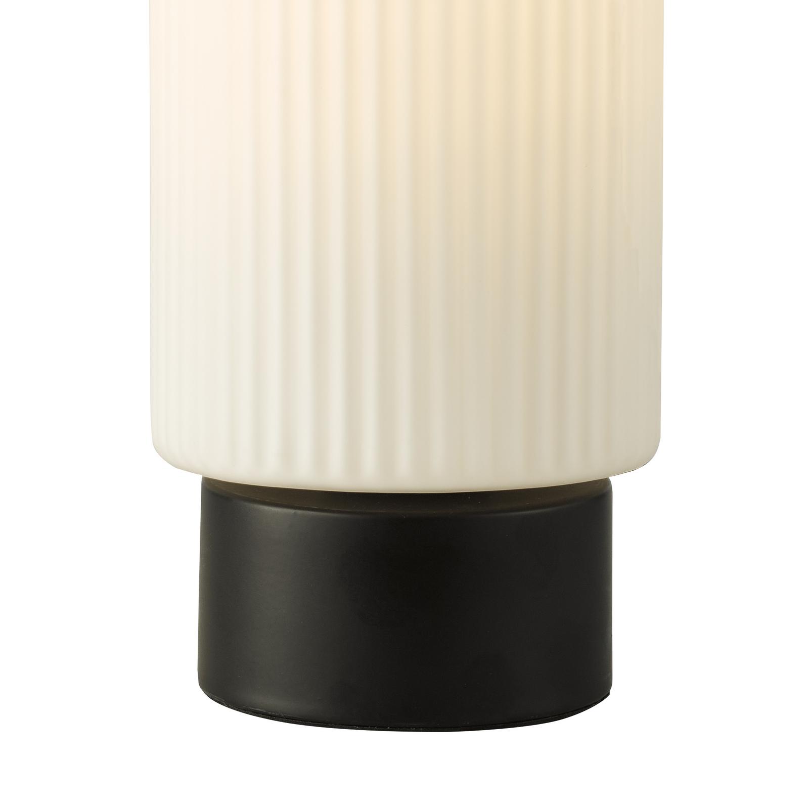 Aneska Table Lamp Matt Black and Opal Glass